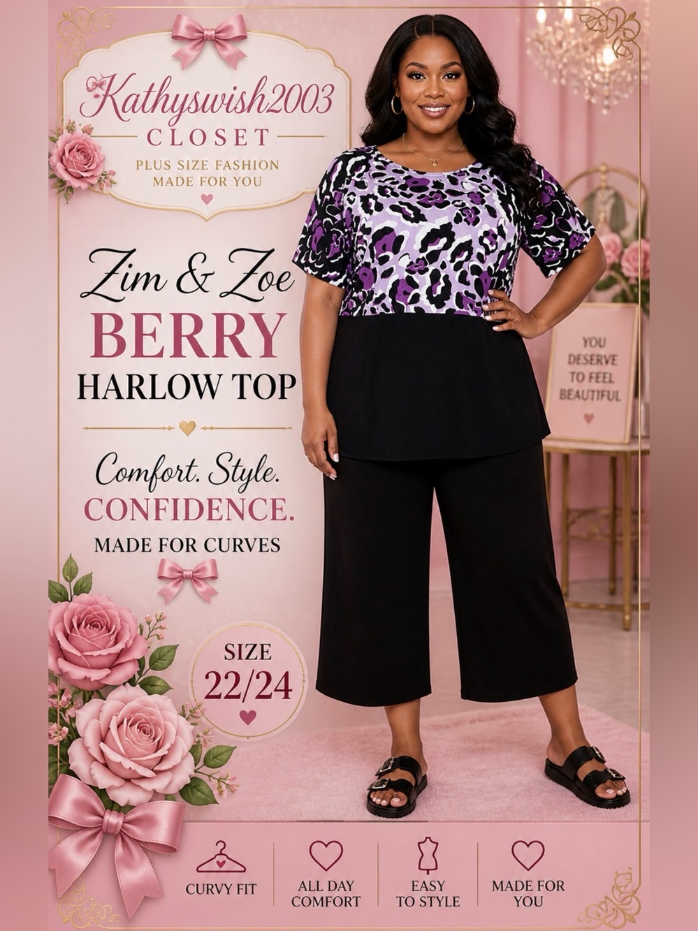 Zim & Zoe Berry Harlow Top